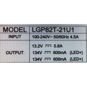 KIT DE TARJETAS PARA TV LG / MAIN EBT66676501 / EAX69462006(1.1) / FUENTE EAY65895655 / 3PCR03039A / LGP82T-21U1 / T-CON AKKDK1016 / 1690H6645A / PANEL NC820TQF-VXKH1 / DISPLAY V820DK1-Q01 D REV.C7 / MODELO 82UP8770PUA.BUSJLKR